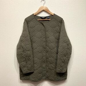 Lands’ End Green Quilted Snap button jacket